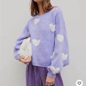 Cider Heart Pattern Long Sleeve Sweater
